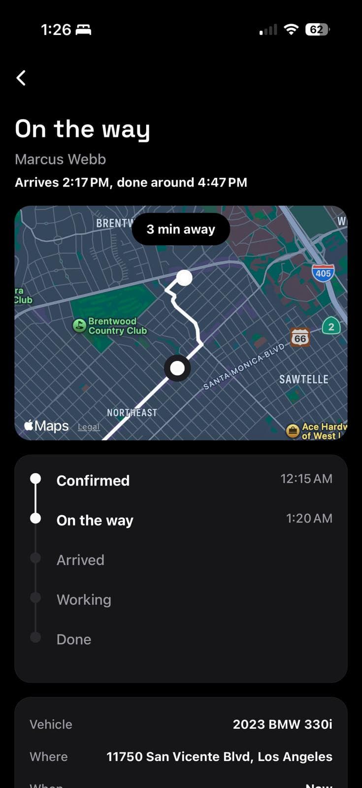 Comet: Mobile Detailing — app screen